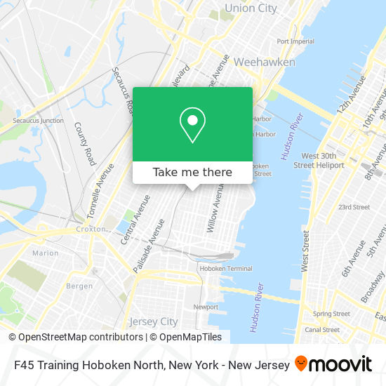 Mapa de F45 Training Hoboken North