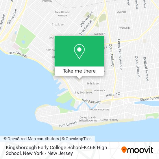 Kingsborough Early College School-K468 High School map