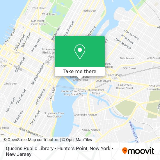 Mapa de Queens Public Library - Hunters Point