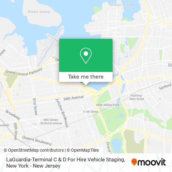 LaGuardia-Terminal C & D For Hire Vehicle Staging map