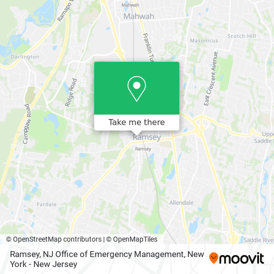 Ramsey, NJ Office of Emergency Management map