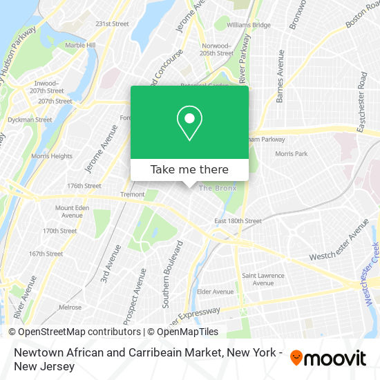 Newtown African and Carribeain Market map