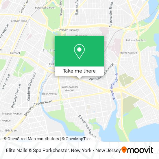 Elite Nails & Spa Parkchester map