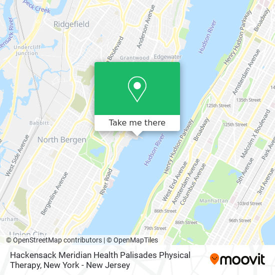 Hackensack Meridian Health Palisades Physical Therapy map