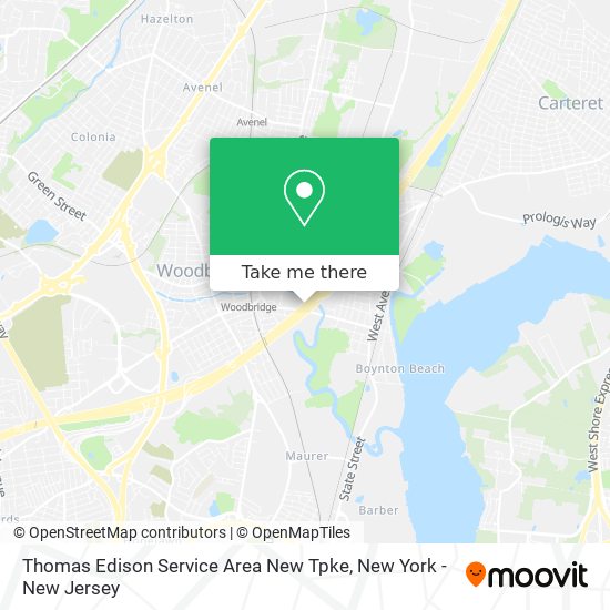 Mapa de Thomas Edison Service Area New Tpke