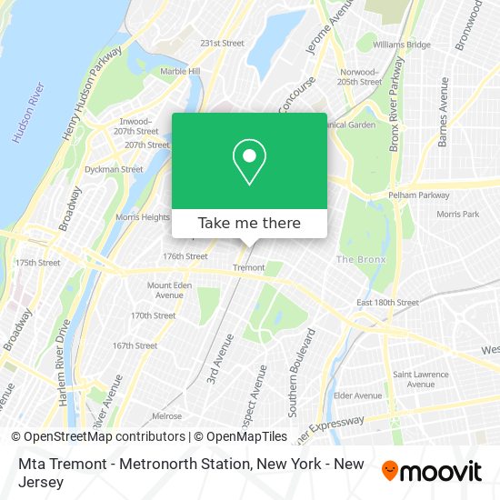 Mapa de Mta Tremont - Metronorth Station