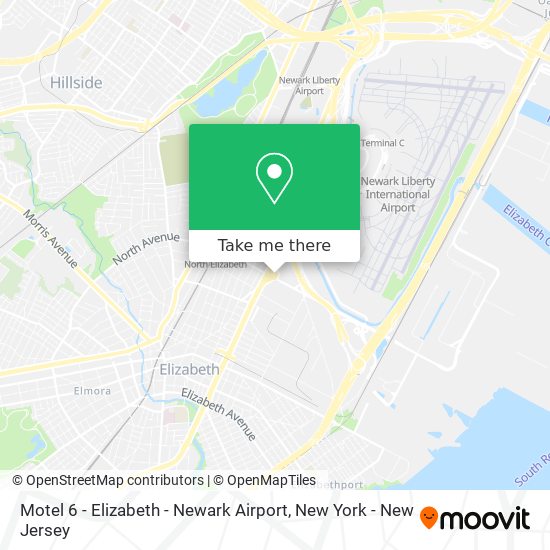 Mapa de Motel 6 - Elizabeth - Newark Airport
