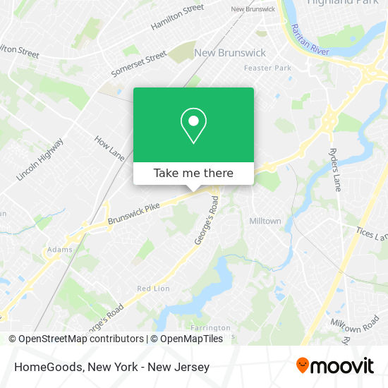 HomeGoods map