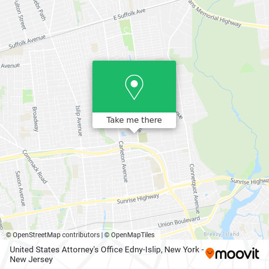 United States Attorney's Office Edny-Islip map