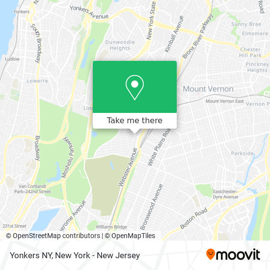 Yonkers NY map