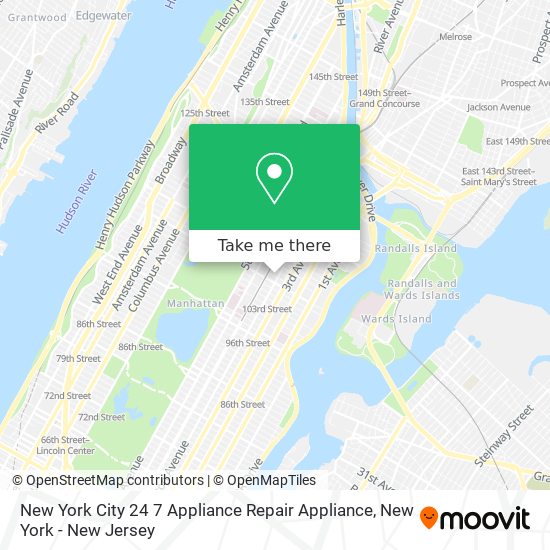 Mapa de New York City 24 7 Appliance Repair Appliance