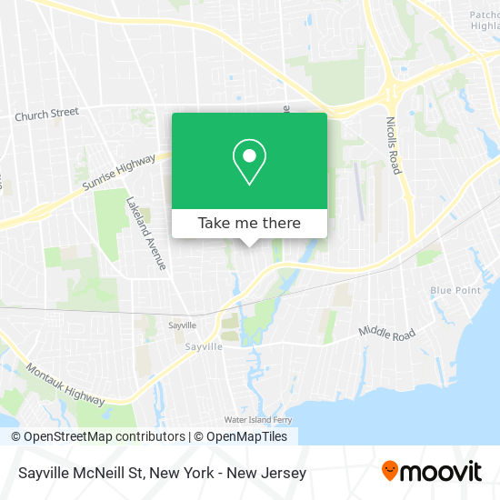Sayville McNeill St map