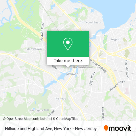 Mapa de Hillside and Highland Ave