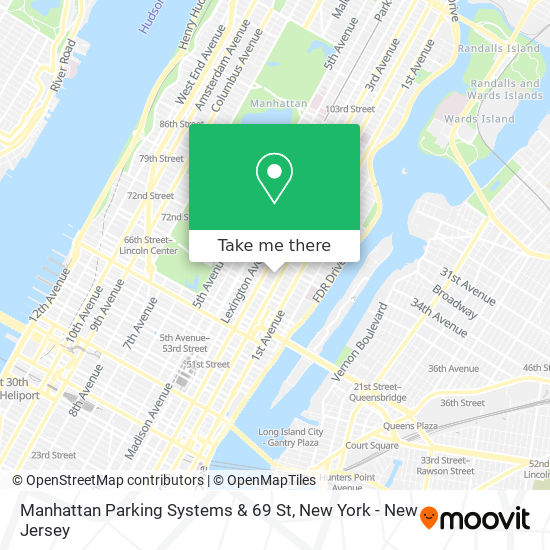 Mapa de Manhattan Parking Systems & 69 St