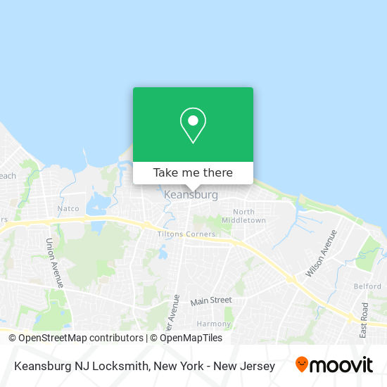 Mapa de Keansburg NJ Locksmith