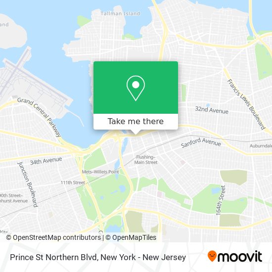Prince St Northern Blvd map
