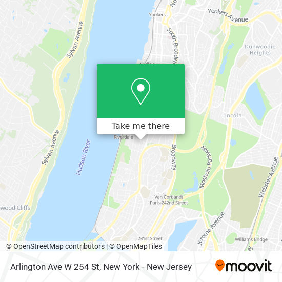 Arlington Ave W 254 St map