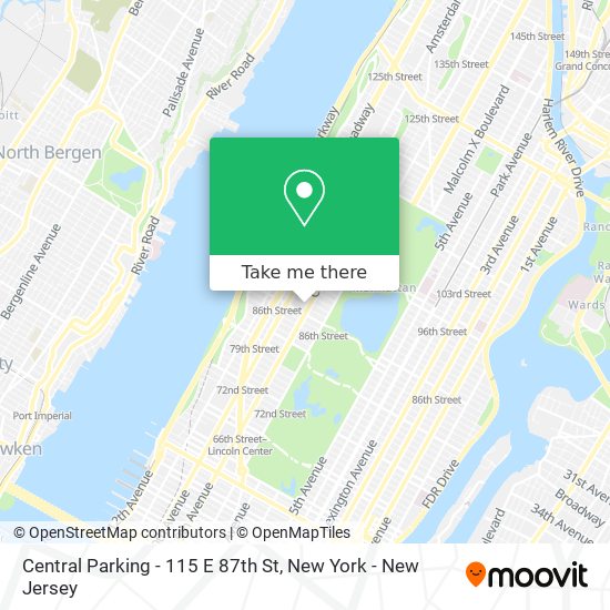 Mapa de Central Parking - 115 E 87th St