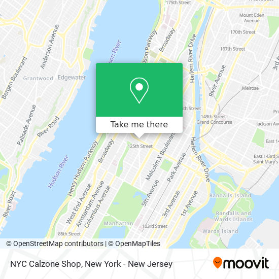 NYC Calzone Shop map