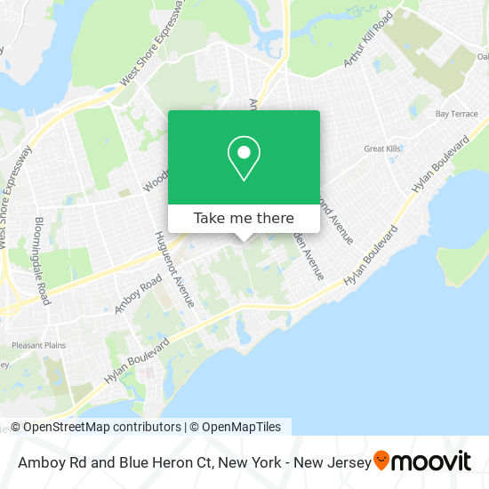 Amboy Rd and Blue Heron Ct map
