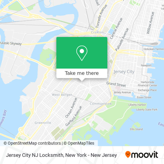 Jersey City NJ Locksmith map