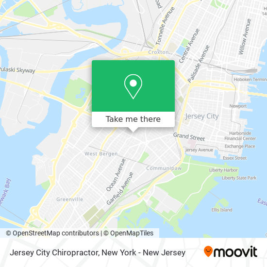 Jersey City Chiropractor map
