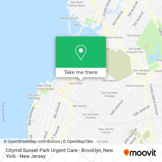 Mapa de Citymd Sunset Park Urgent Care - Brooklyn