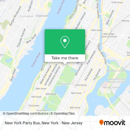 New York Party Bus map