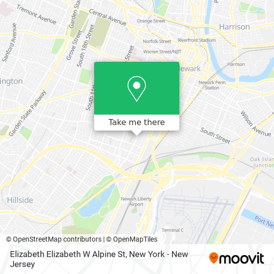 Elizabeth Elizabeth W Alpine St map