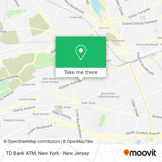 TD Bank ATM map