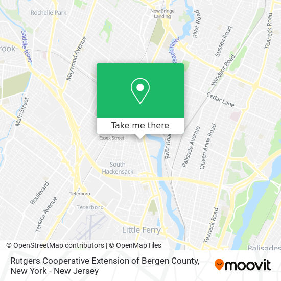 Rutgers Cooperative Extension of Bergen County map