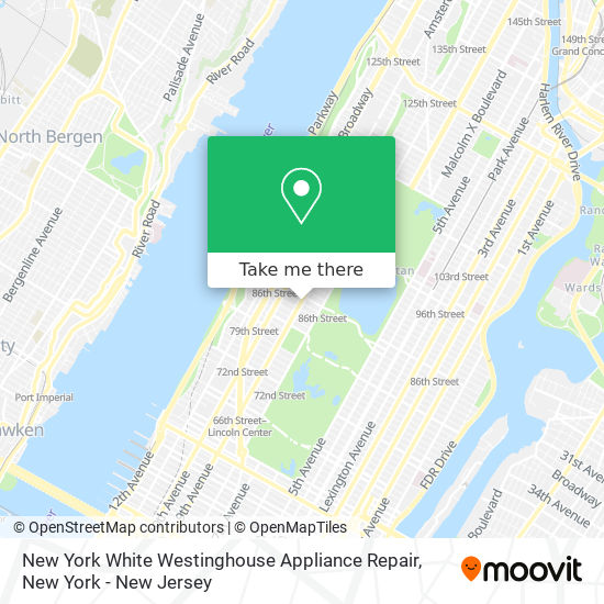 New York White Westinghouse Appliance Repair map