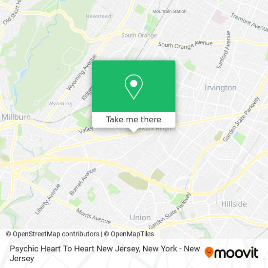 Psychic Heart To Heart New Jersey map