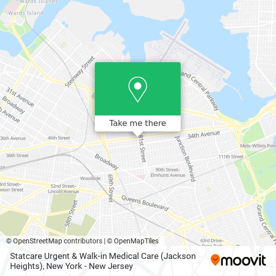 Statcare Urgent & Walk-in Medical Care (Jackson Heights) map