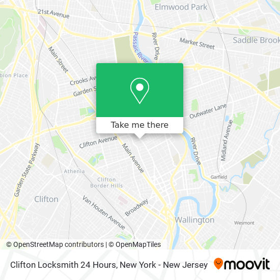 Clifton Locksmith 24 Hours map