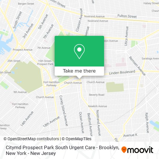 Mapa de Citymd Prospect Park South Urgent Care - Brooklyn