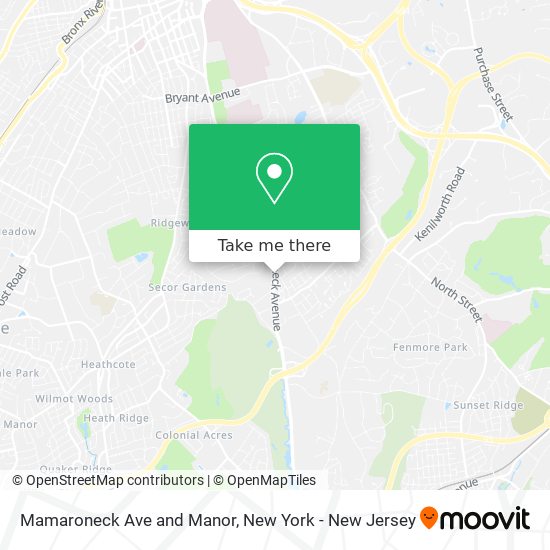 Mamaroneck Ave and Manor map
