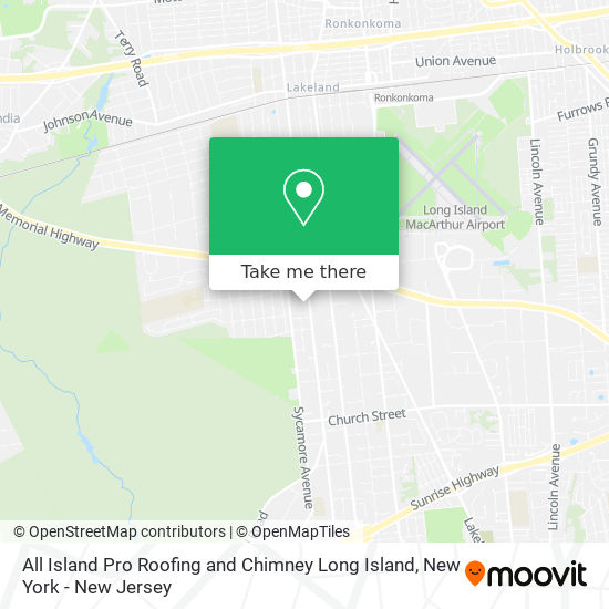 Mapa de All Island Pro Roofing and Chimney Long Island