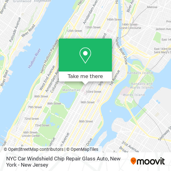NYC Car Windshield Chip Repair Glass Auto map