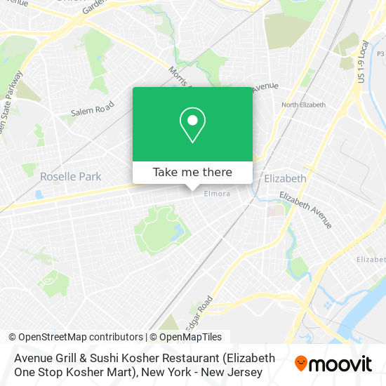 Avenue Grill & Sushi Kosher Restaurant (Elizabeth One Stop Kosher Mart) map