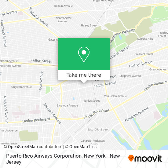 Mapa de Puerto Rico Airways Corporation