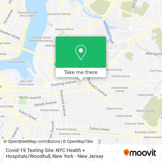 Mapa de Covid-19 Testing Site: NYC Health + Hospitals / Woodhull