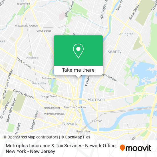 Metroplus Insurance & Tax Services- Newark Office map