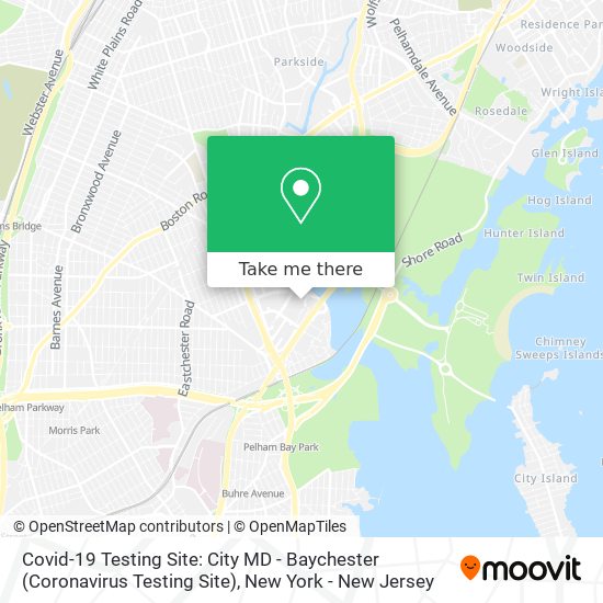 Mapa de Covid-19 Testing Site: City MD - Baychester (Coronavirus Testing Site)