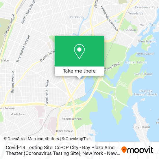 Covid-19 Testing Site: Co-OP City - Bay Plaza Amc Theater (Coronavirus Testing Site) map