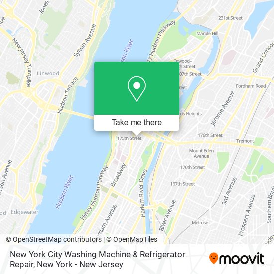 New York City Washing Machine & Refrigerator Repair map