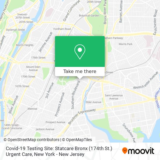 Covid-19 Testing Site: Statcare Bronx (174th St.) Urgent Care map