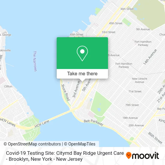 Mapa de Covid-19 Testing Site: Citymd Bay Ridge Urgent Care - Brooklyn