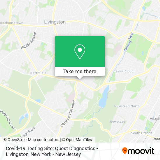 Covid-19 Testing Site: Quest Diagnostics - Livingston map