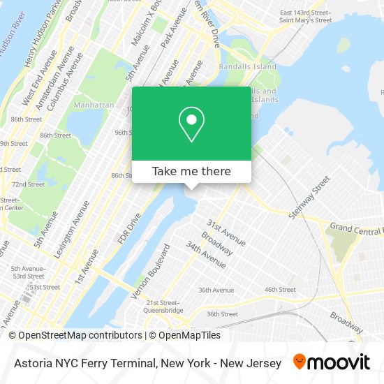 Astoria NYC Ferry Terminal map